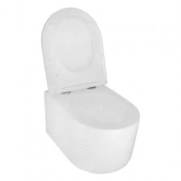 Azario LUZIO (Рельефный)  AZ-098-UQ  ТОРНАДО (СКРЫТОЕ КРЕПЛЕНИЕ) подвесной  унитаз в комплекте с сидением микролифт 495x365x360mm