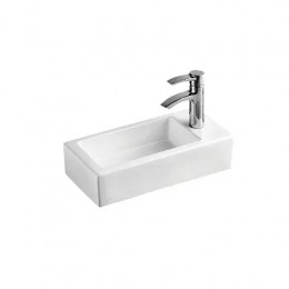 AZ-5092R  Раковина накладная угловая.Размер 370*185*90 мм белый глянец