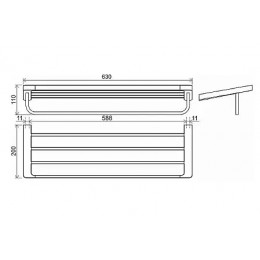 Полотенцедержатель (3 полотенца), 63 см TD 330.20 черный
