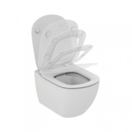 T3527V1 TESI Silk White (Белый шёлк)  Тонкое сидение и крышка для унитазов T0082,T0087,T0083,T0077,T0075,T0079,T3503,T0078, с функцией плавного закр.