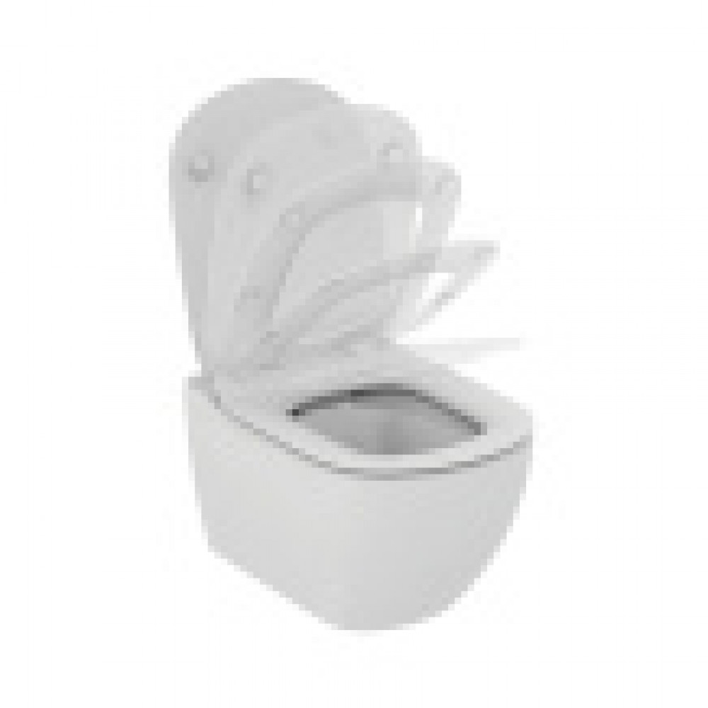 T3527V1 TESI Silk White (Белый шёлк)  Тонкое сидение и крышка для унитазов T0082,T0087,T0083,T0077,T0075,T0079,T3503,T0078, с функцией плавного закр.