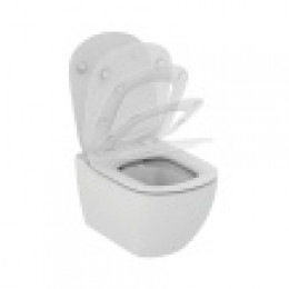 T3527V1 TESI Silk White (Белый шёлк)  Тонкое сидение и крышка для унитазов T0082,T0087,T0083,T0077,T0075,T0079,T3503,T0078, с функцией плавного закр.