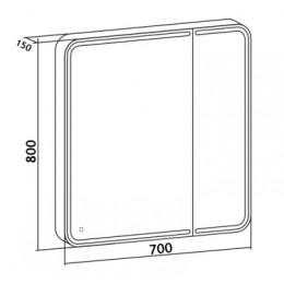 AZARIO зеркало-шкаф Adriana 1Л с подсветкой 700*800