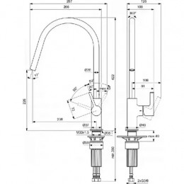 BD408AA GUSTO Смеситель для кухонной мойки с высоким трубчатым круглым изливом