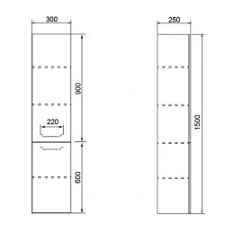 Пенал Ника (300*1500*250) универсальный