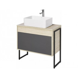 Лофт Урбан 80 Тумба-умывальник графит\Орегон (MILA 400, MILA 350*350)