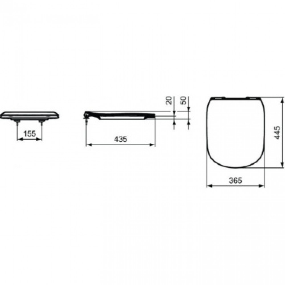 T3527V3 TESI BLACK Тонкое сидение и крышка, тип SANDWICH, с функцией плавного закрытия, легкость