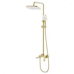 Lursy Душевая система с квадратным тропическим душем, золото матовое