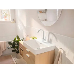 72536000 Rebris S  Смеситель для раковины 210, с поворотным изливом, со сливным гарнитуром, хром