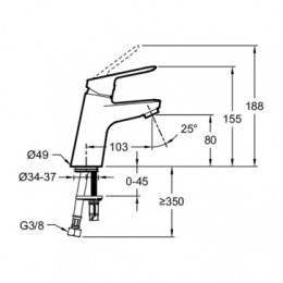 E20849-CP LUCIEN Смеситель для раковины без д/к, хром