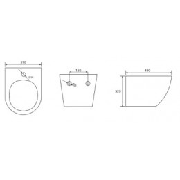 Azario Grado подвесное биде белый глянец  480*370*325