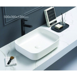 AZ-78109MW Раковина накладная матовый белый 500*390*130 мм
