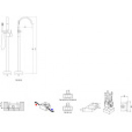 Смеситель в пол FM-080.00 для отдельностоящей ванны