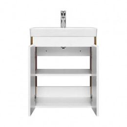 Сканди 55 Тумба Doors Белый/Дуб Рустикальный (БЕЗ УМЫВАЛЬНИКА Адриана-55)