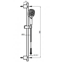NEVO Душевой набор черный: душевая лейка, шланг, штанга