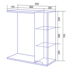 Зеркало-шкаф Палермо 50 правый без подсветки