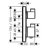 15714140 Ecostat Square Термостат, скрытого монтажа, для 2 потребителей, шлифованная бронза