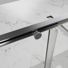 AZ-Y43-100-BGL-CL Душевое ограждение SHANGHAI DRO-100х195-BGL-CL, прозрачное стекло 6 мм, профиль брашированное золото