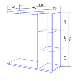 Зеркало-шкаф Дина 60 (600*700*140) правое