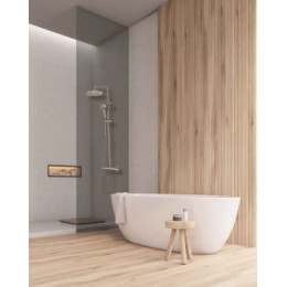 ELIOS Душевая стойка со смесителем для душа, верхний душ из ABS Ø250 мм., ручной душ с 1 режимом, цвет хром