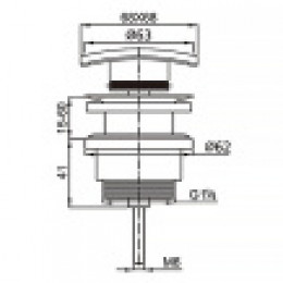 Донный клапан для умывальника G 1 1/4 латунь, квадрат, БЕЛЫЙ, CLIC-CLAC, блистер, AZARIO, AZ-106-WHI