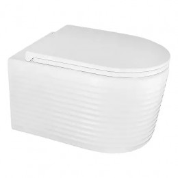 Azario LUZIO (Рельефный)  AZ-098-UQ  ТОРНАДО (СКРЫТОЕ КРЕПЛЕНИЕ) подвесной  унитаз в комплекте с сидением микролифт 495x365x360mm