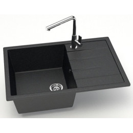AZARIO кухонная мойка Vision (750x505x218) Черная (сифон + герметик)
