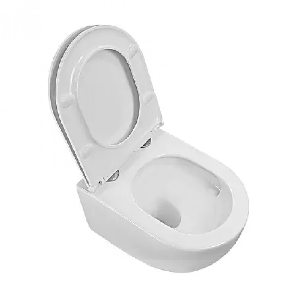 Ines White унитаз подвесной, с функцией Торнадо, с сиденьем дюропласт, микролифт (1 место)