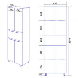 Пенал Палермо 480х305х1940