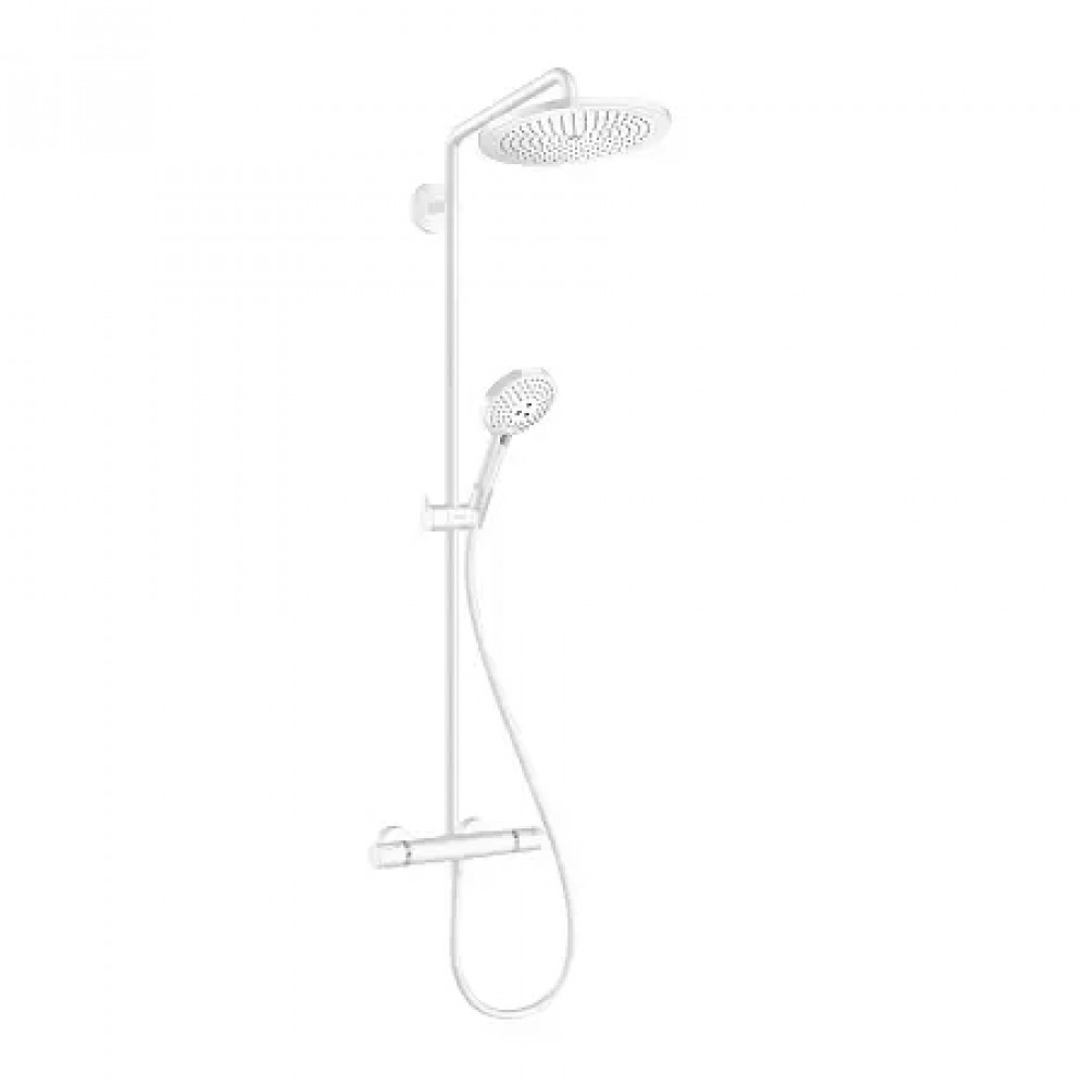 26890700 Croma Select S Showerpipe 280 1jet с термостатом и ручным душем Raindance Select S 120 3jet, матовый белый