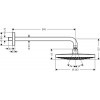 26466000 Верхний душ Raindance Select S 240 2jet с держателем 390 мм, ½’