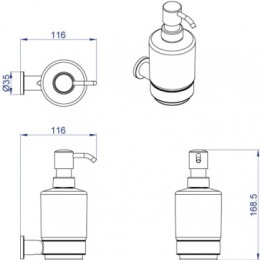 FORNY Дозатор жидкого мыла керамический подвесной, хром