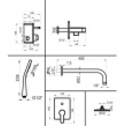 TEVIS Промо-комплект встраиваемый для душа, хром
