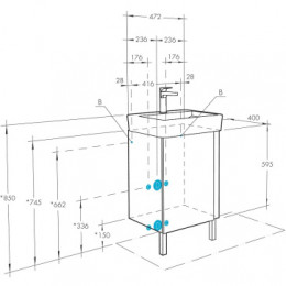 Кантри 50 Тумб Белый/Дуб Верона (БЕЗ УМЫВАЛЬНИКА "Нео-50")