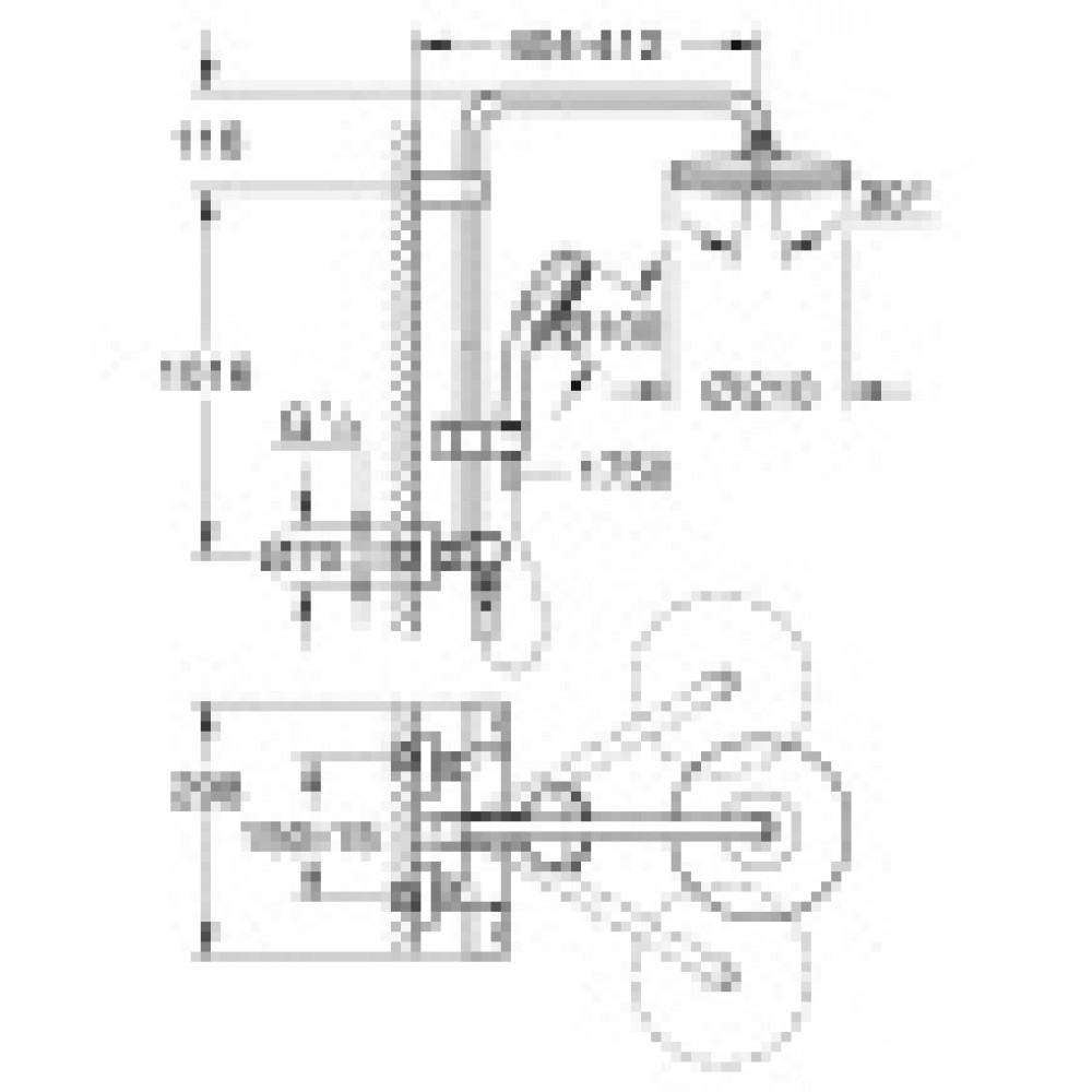 27922001 Tempesta Cosmopolitan System 210 Душевая система с термостатическим смесителем, хром