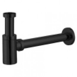 Сифон без выпуска для умывальника G 1 1/4 латунь, цилиндр, ЧЕРНЫЙ, матовый, блистер. AZARIO, AZ-108-BL