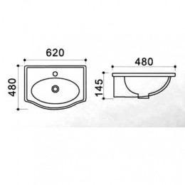 AZ-405-A Раковина 62* 48*14,5