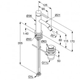 KLUDI NOVA FONTE Pura однорычажный смеситель для биде