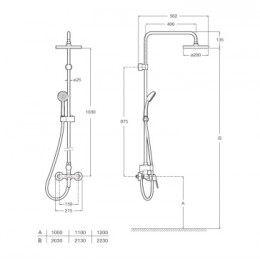 Душевая колонна с однорычажным смесителем, Victoria