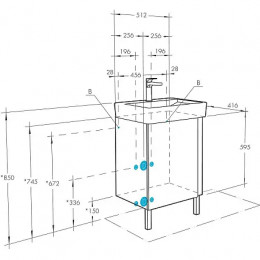 Кантри 55 Тумба Белый/Дуб Верона (БЕЗ УМЫВАЛЬНИКА "Нео-55")