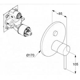 KLUDI BOZZ встраиваемый смеситель для ванны и душа; автом. переключатель душ/ванна PUSH&SWITCH