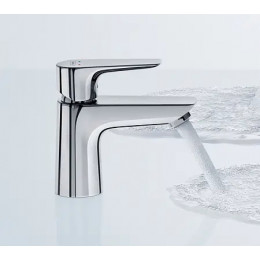 71701000 Talis E Смеситель для раковины 80, однорычажный, со сливным клапаном push-open, хром