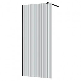 AZ-251-100-MB-CRF Душевая перегородка Walk-in, 100x195-MB-CRF, Рифленое стекло 8 мм, профиль матовый черный