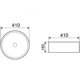 AZ-3272-MB  Раковина накладная. Размер:410*410*180 черный матовый