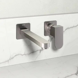 TEO Смеситель настенный встраиваемый с изливом 18.5 см черный матт+GILLO/TEO/AKI Встраиваемая часть однорычажного смесителя для раковины