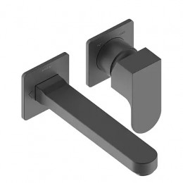 TEO Смеситель настенный встраиваемый с изливом 18.5 см черный матт+GILLO/TEO/AKI Встраиваемая часть однорычажного смесителя для раковины