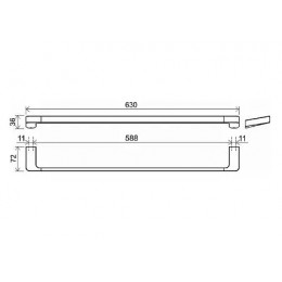 Полотенцедержатель (1 полотенце), 66 см TD 310.20 черный