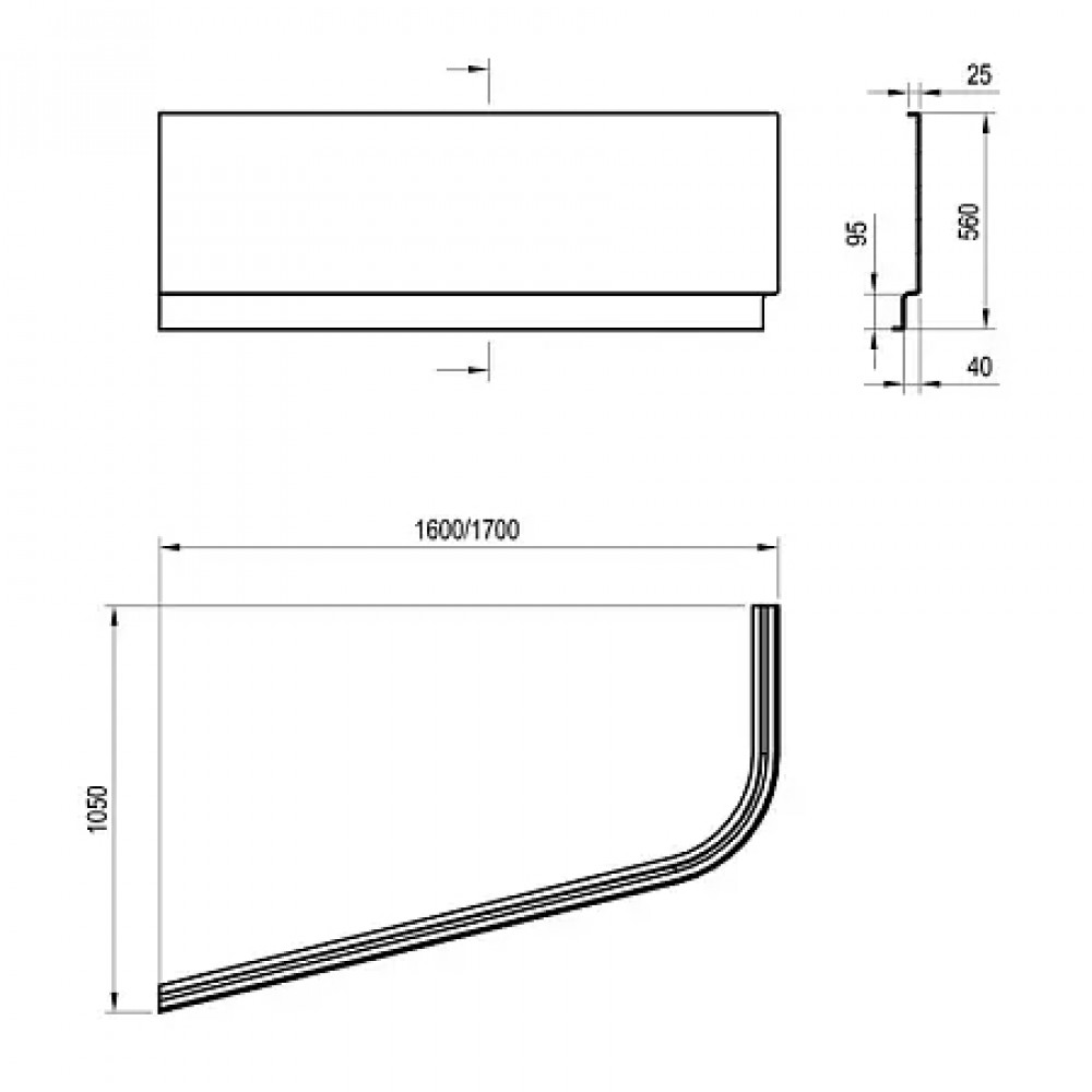Передняя панель CHROME 160x105 L белая