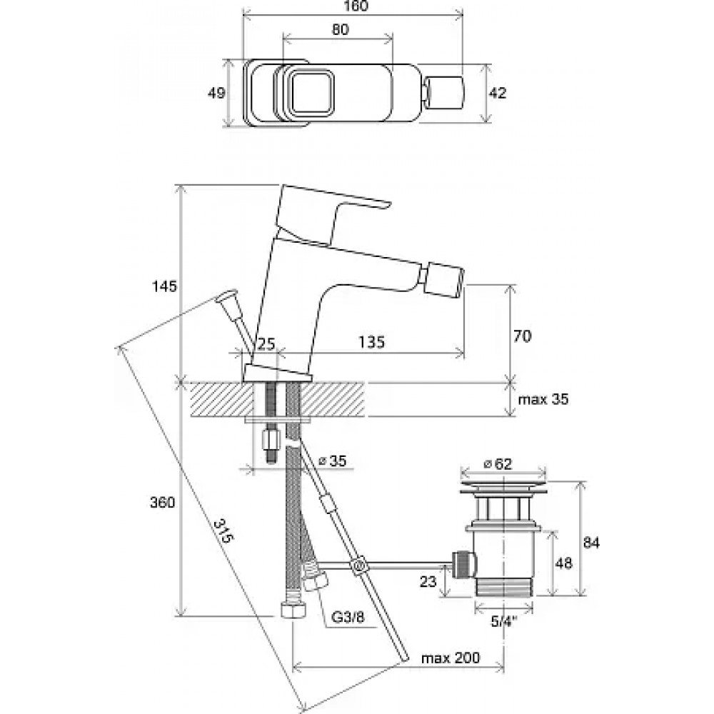 Смеситель для биде TD 055.00