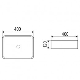 AZ-4322 Раковина накладная  40*40*12 см